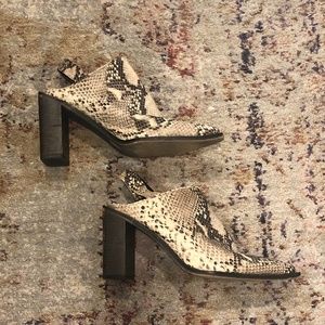Matisse Snakeskin Pointed Toe Mule